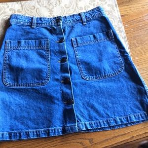 Zara Womens Denim skirt 100 cotton No Stretch!